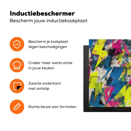Bliksemschichten - Patroon - Marmer - Kleuren Inductie beschermer vinyl 3mm klein -zzzzzzz-td-ups