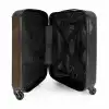 Lederen look donker bruin NBS - Handbagage koffer - Volwassenen Unisex middel -binnenkant