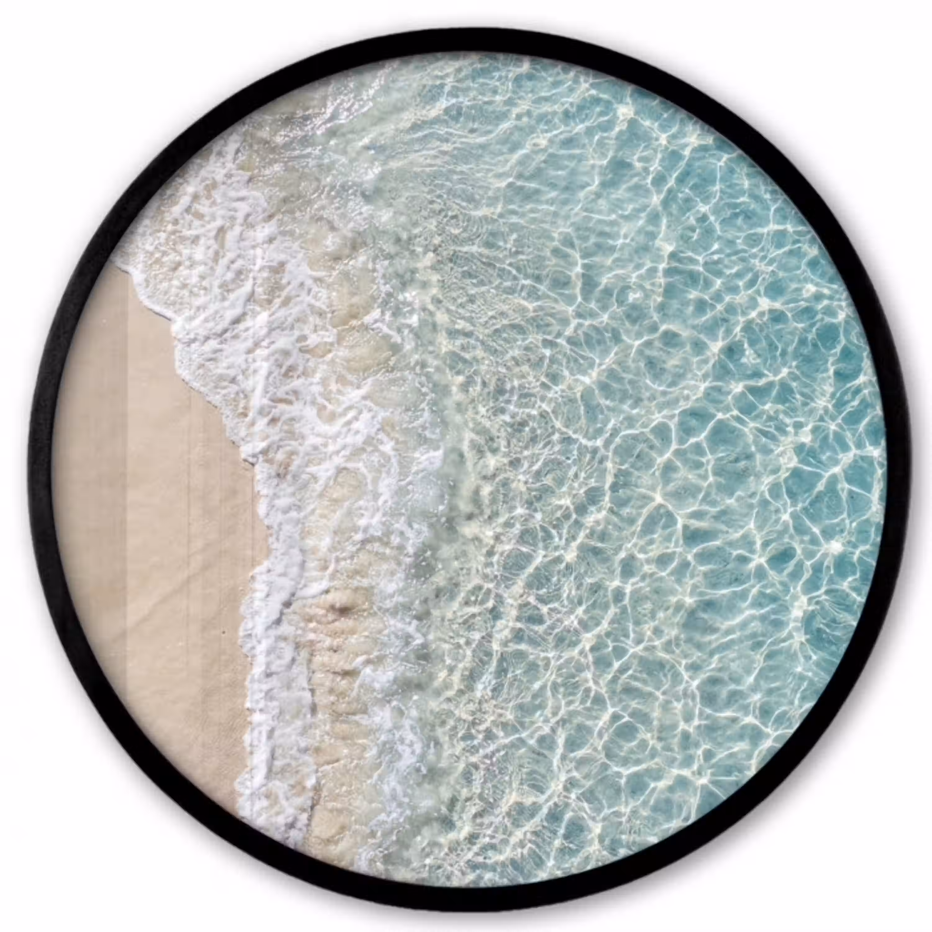 Kust - Zand - Blauw Fotolijst rond zonder passe partout klein -3d