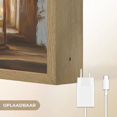Stilleven - Rustiek - Kaarsen - Broden - Raam Light Box met batterij (Wandlamp) middel -USP_websiteoplaadbaarNL