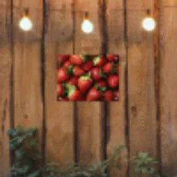 Aardbei - Fruit - Rood tuinposter los doek klein -sfeer1