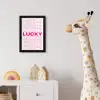 Lucky - Roze - Patroon fotolijst zwart zonder passe partout klein -usfeer4_kinderkamer