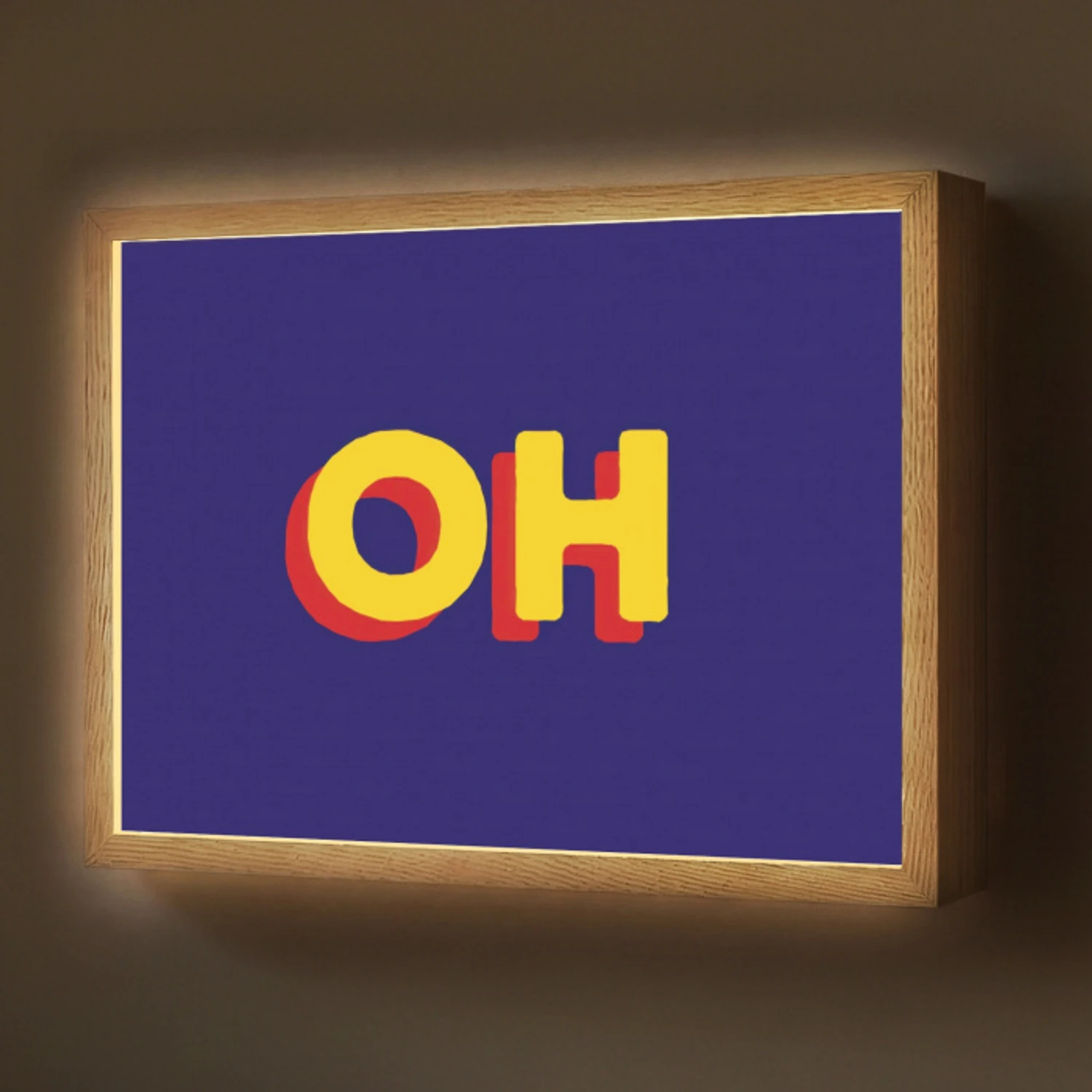 Blauw - Geel - OH - Schaduw Light Box met batterij (Wandlamp) middel -z3d_website