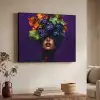 Vrouw - Paars - Druiven Textielframe zwart klein -sfeer3