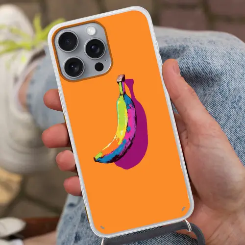Felle kleuren - Banaan - popart Hoesje iPhone 16 Pro Max met koord klein -sfeer3