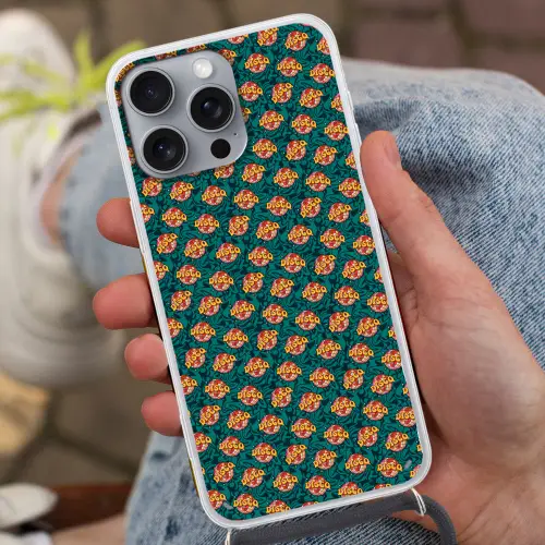 Groen - Disco - Patroon Hoesje iPhone 16 Pro Max met koord klein 804 -sfeer3