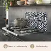 Bladvormen - Blauw - Patroon - Wit keuken achterwand spatscherm klein 900 -usp_NL