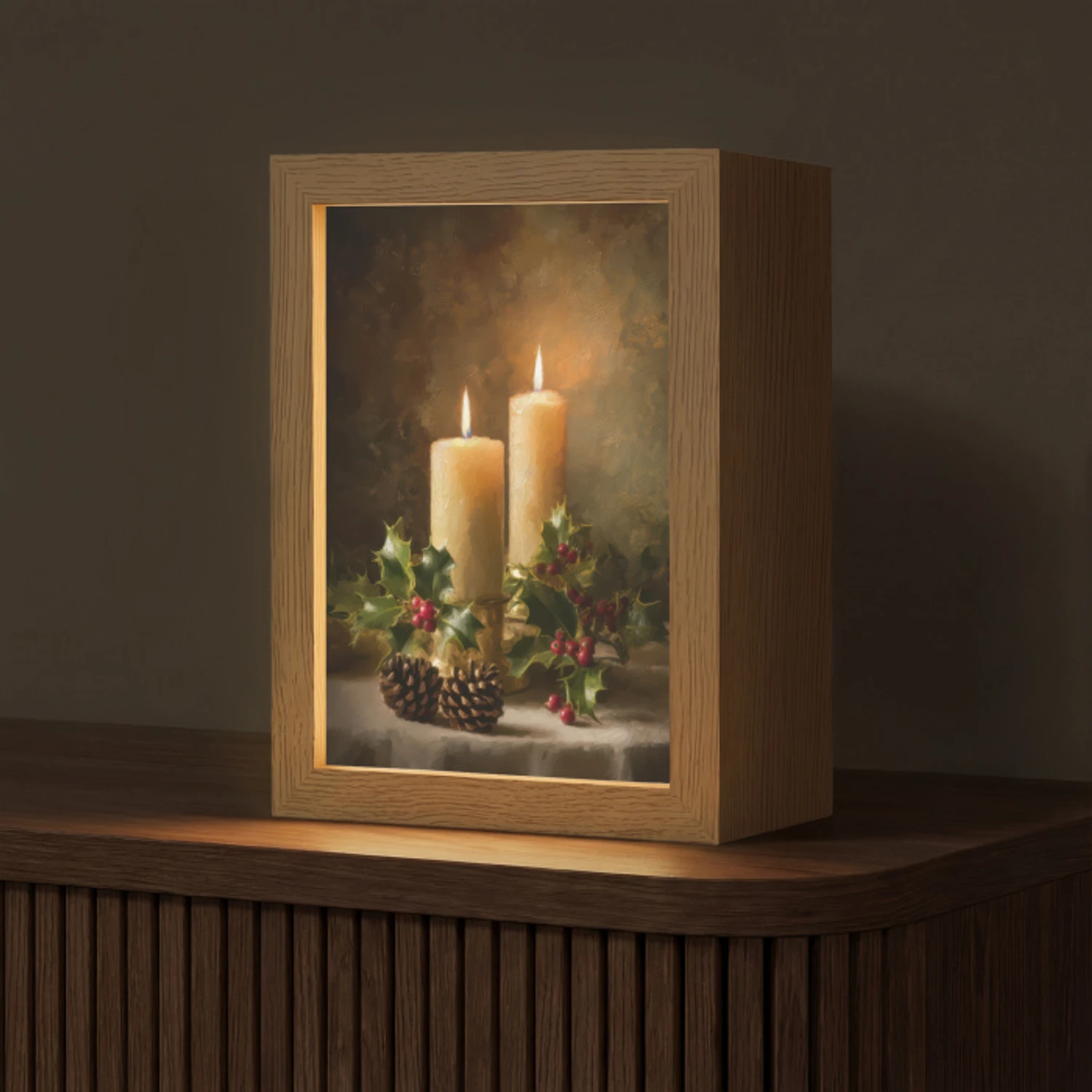 Kaarslicht - Kerst - Veelkleurig Light Box met kabel (Tafellamp) klein -z3d_website
