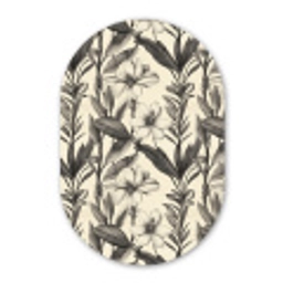 Klassiek - Botanisch - Zwart - Beige Wandcirkel Ovaal Aluminium middel 839 -3d