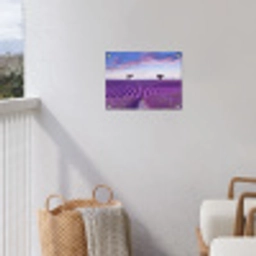 Perfecte lavendelrijen bij zonsopgang tuinposter los doek klein -sfeer8