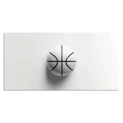 Basketbal - Wit - Schaduw - Lijnen Muismat XXL klein -3d_leeg