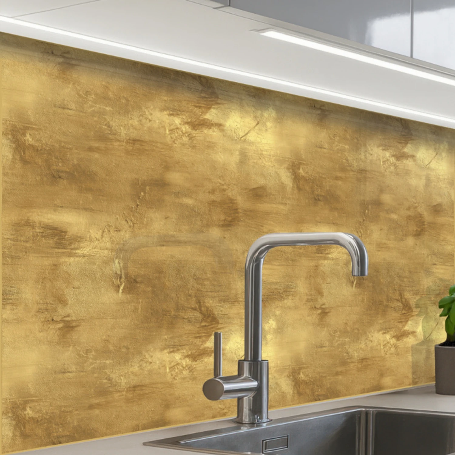 Industrieel - Textuur - Goud keuken achterwand 2 middel 865 -zzzz3d_schuin