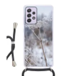 Schermbloem - Rijp - Kristallen - Winter - Delicaat Hoesje Samsung Galaxy A52 5G met koord klein -3d