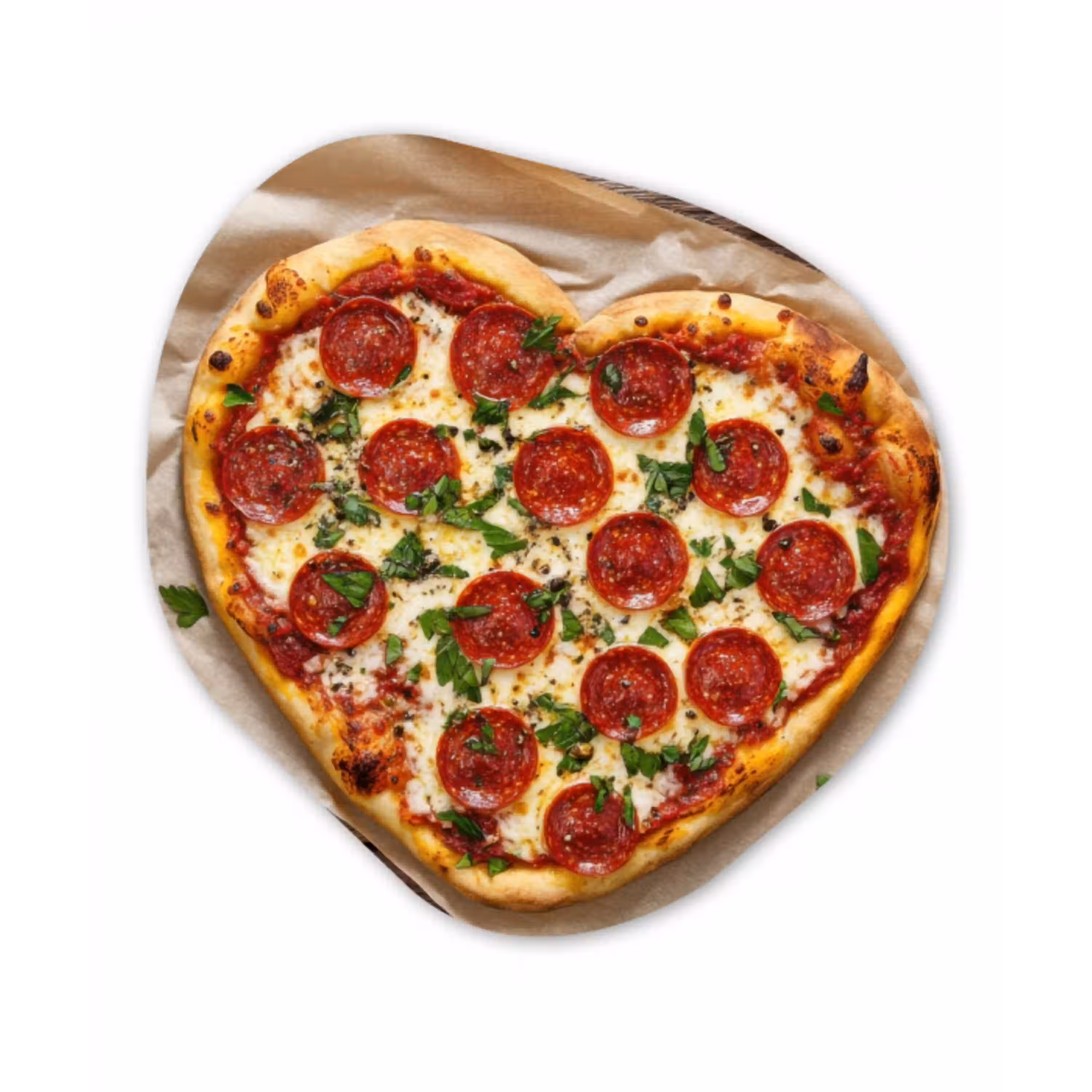Pizza - Hart - Pepperoni - Tomaat Wandcirkel Organisch Plexiglas middel -3d
