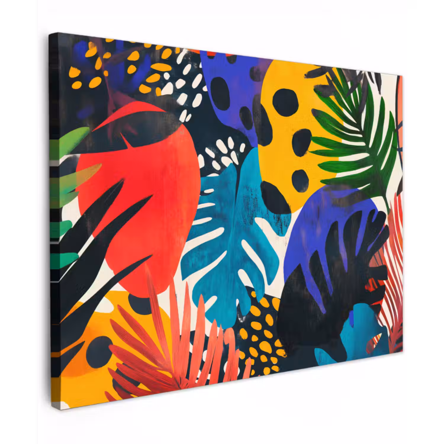 Canvas schilderij - Bladeren - Vormen - Abstract - Kleurrijk
