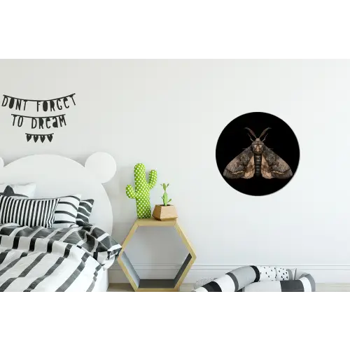 Mot - Bladachtig - Grijs Wandcirkel aluminium klein -kinderkamer