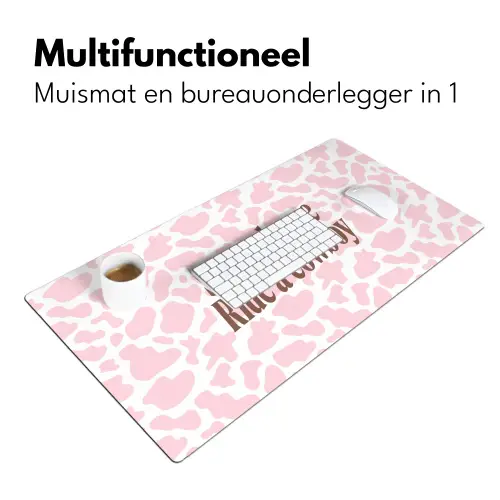 Koeienprint - Roze - Cowboy - Horse Muismat XXL klein -sfeer4