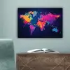 Wereldkaart - Kleurrijk - Graffiti canvas 2cm klein -sfeer4