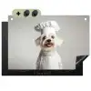 Hond - Wit - Kok Inductie beschemer met haakjes klein -3d