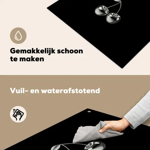 Kers - Luxueus - Metallic Inductie beschemer met haakjes middel -ky-schoon-nl