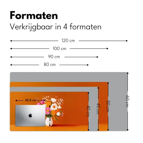 Vaas - Bloemen - Oranje Muismat XXL klein -sfeer5