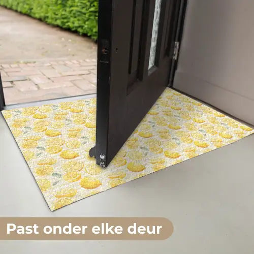 Frans - Citroen - Strepen - Geel - Groen Deurmat klein 898 -USP_NL