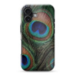 Pauwenveren - Klassiek - Groen Toughcase MagSafe Apple iPhone 17 klein -3d