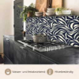Bladvormen - Blauw - Patroon - Wit keuken achterwand 2 middel 871 -usp_DE