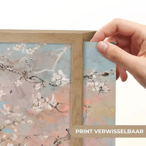 Amandelbloesem - Kunst - Van Gogh - Pastel Light Box met batterij (Wandlamp) middel -USP_websiteprintNL