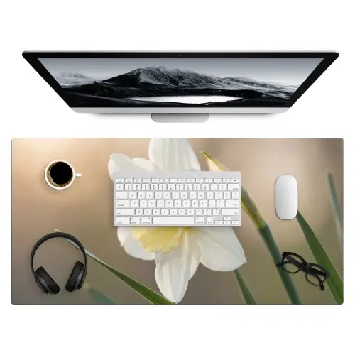 Narcis - Bloem - Minimalistisch Muismat XXL klein -3d