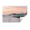 Rustiek - Roeiboot - Zandstrand Muursticker klein -3d