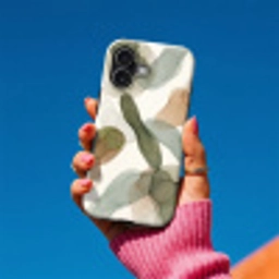 Abstract - Vormen - Modern - Kunst - Groen - Bruin Toughcase MagSafe Apple iPhone 17 klein -Sfeer1V