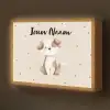 Hond - Gevlekt - Bruin - Stippen Light Box met batterij (Wandlamp kind) middel -z3d_website