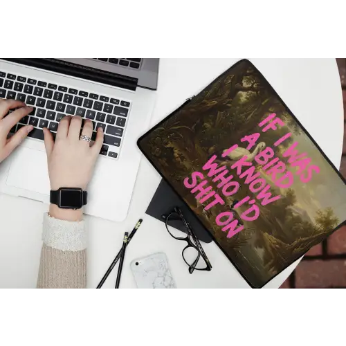 Klassiek - Humor - Roze laptophoes neopreen klein -bureau