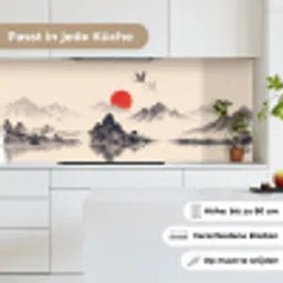 Oosters - Kraanvogels - Landschap keuken achterwand 2 middel -sfeer4_DE