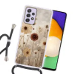 Wilde bloemen - Botanisch - Vintage - Natuur - Rustiek Hoesje Samsung Galaxy A52 5G met koord klein -sfeer1