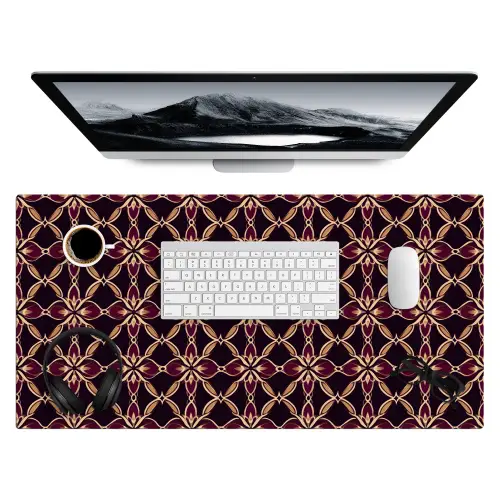 Symmetrisch - Tegel - Burgundy Muismat XXL klein 681 -3d