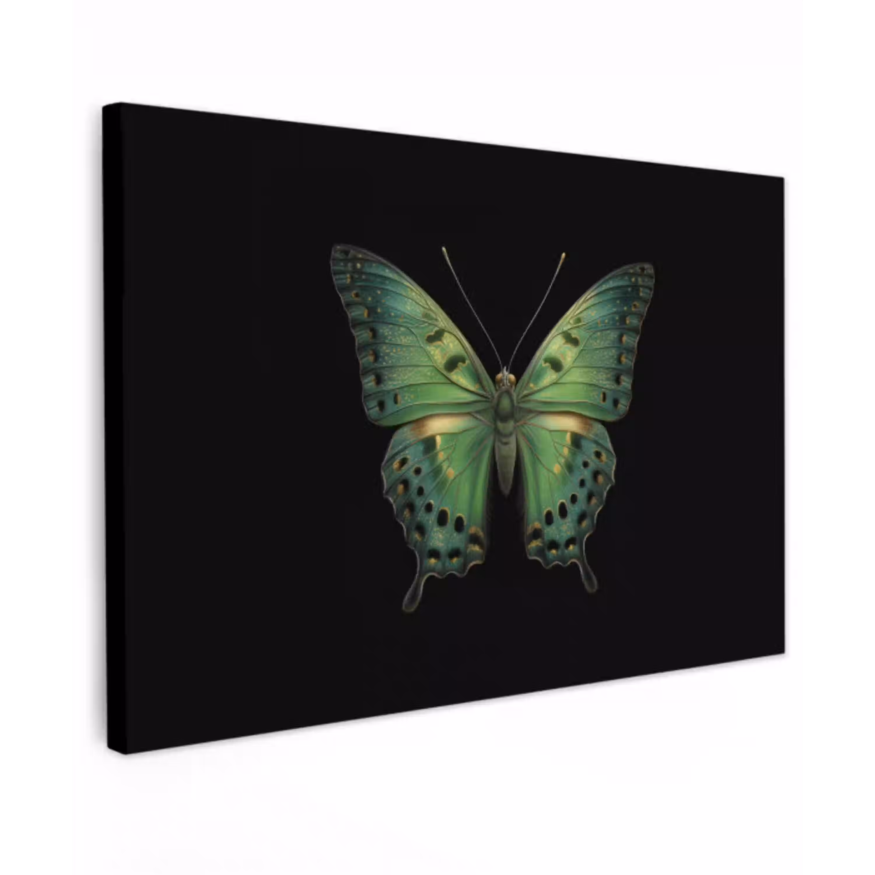 Vlinder - Groen - Diepte canvas 2cm klein -z3d