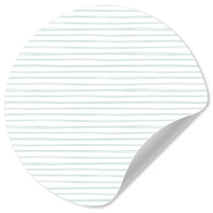 Zee - Sfeer - Strepen - Groen Wandcirkel behangsticker klein 186 -3d