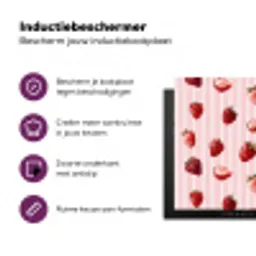 Strepen - Aardbei - Roze Inductie beschermer vinyl 3mm klein 276 -zzzzzzz-cc-usp