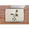 Vaas - Geruit - Groen - Bloem laptophoes neopreen klein -tafel