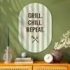 Quote - Strepen - Grill Wandcirkel Ovaal Glas middel -sfeer2
