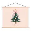 Christmas Season - Kerst - Kerstboom - Roze textielposter latten blank klein -3d