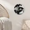 Gezicht - Mond - Graffiti - Zwart Wandcirkel kunststof plaat 5mm dik klein -sfeer5