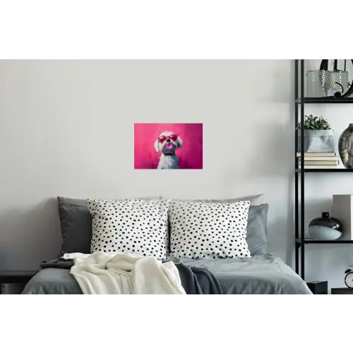 Pink - Hond - Bubbel Muursticker klein -slaapkamer
