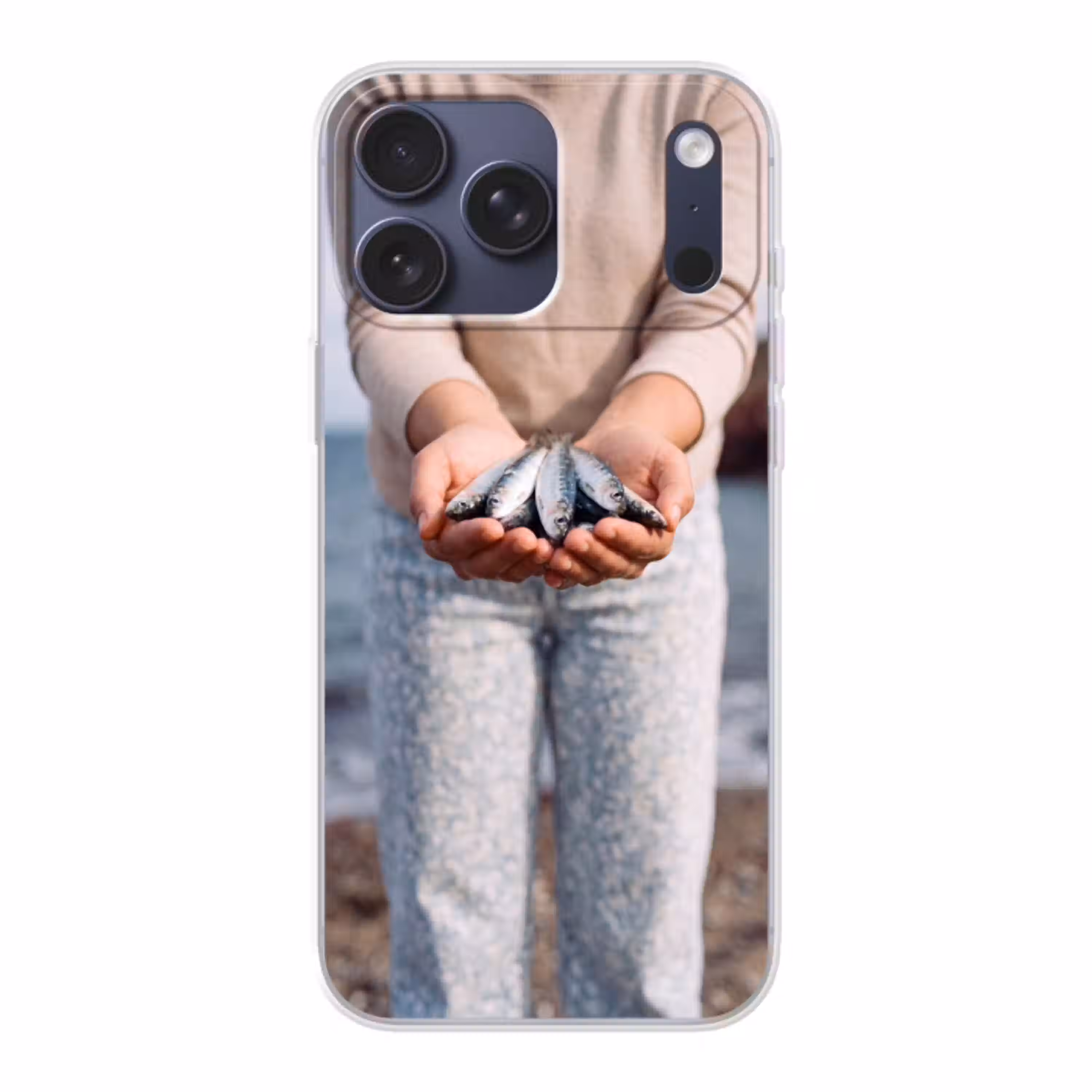 Vis - Handen - Natuur Telefoonhoesje iPhone 17 Pro Max klein -3d