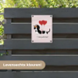 Hond - Teckel - Valentijn - Love tuinposter los doek klein -sfeer3