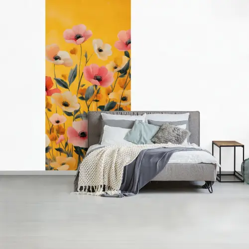 Bloemen - Veld - Geel fotobehang vinyl groot -slaapkamer