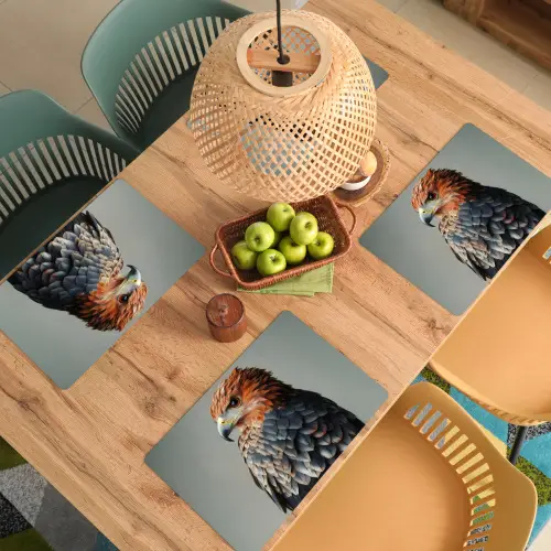 Vogel - Realistisch - Veren - Bruin Placemat vinyl groot -zzsfeer5_Kitchenyeah-website