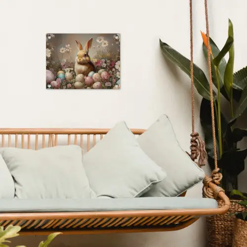Paashaas - Lente - Paaseieren tuinposter los doek klein -sfeer7